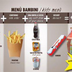 Menu per bambini da Jaks in Versilia